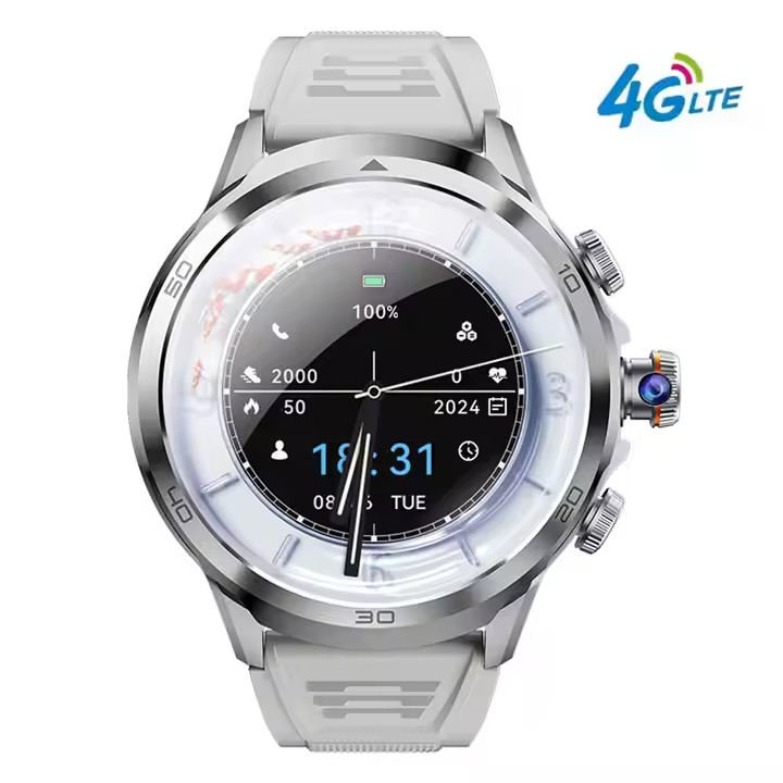 5G Smart Watch 3+32GB 1.95" Round Screen HD Video Call Retractable Rotating Camera Global Positioning Smartwatch Sim Card