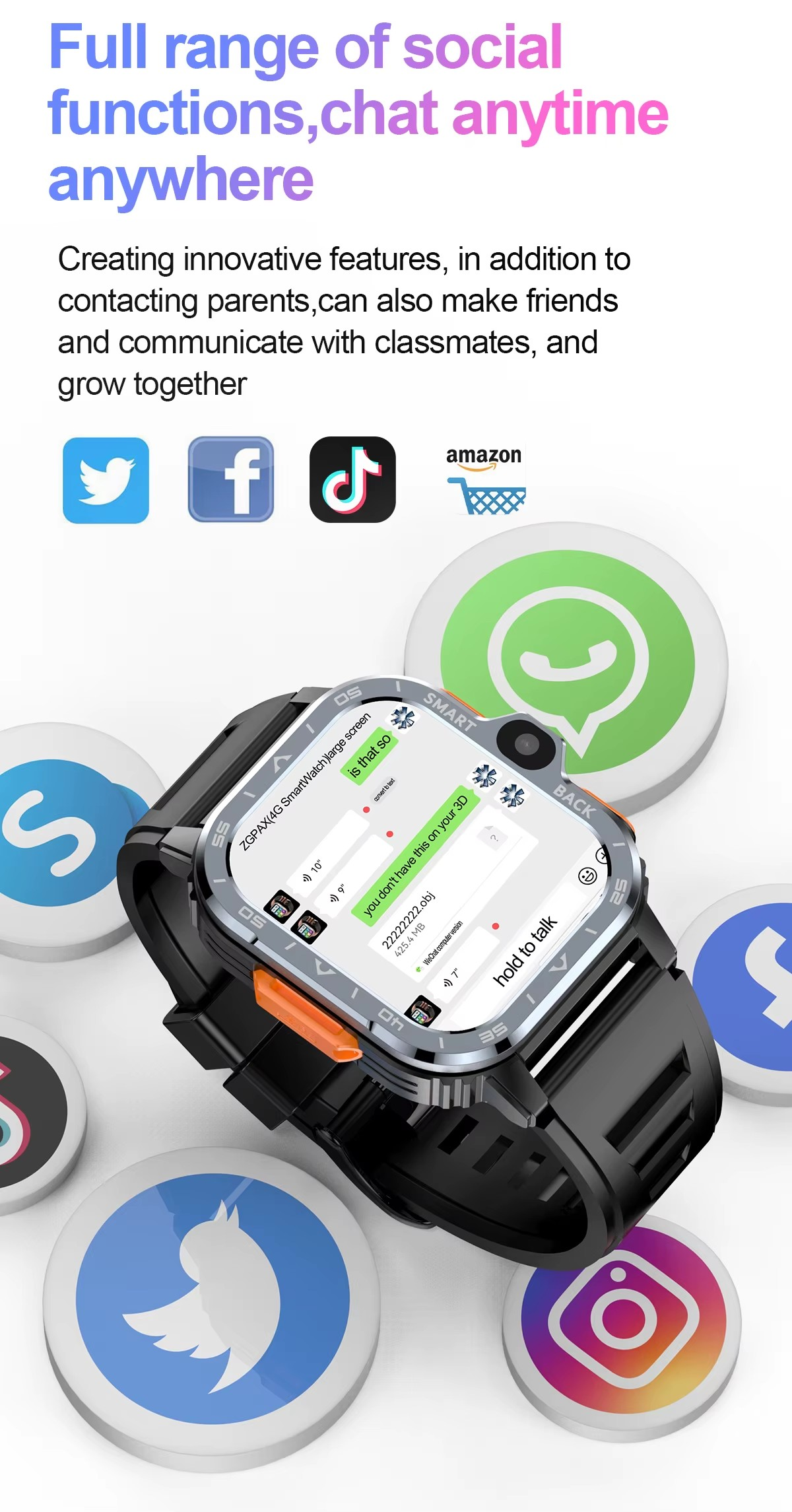 4G Smart watch with wifi and Sim Card and camera waterproof Android 8.1 GPS video call 4g SmartWatches app