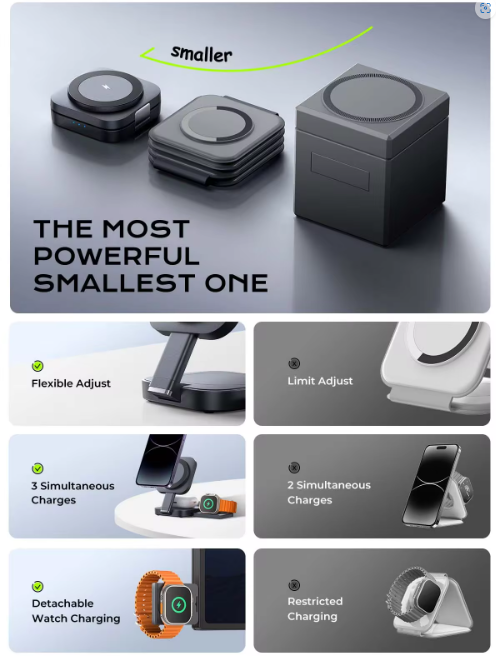 Wireless Phone / smartwatch Charging Stand 3 in 1