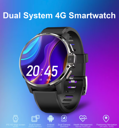 Dual System Smart Watch 4G Plug-in 64GB HD 1.6" Display Waterproof GPS Remote Control Features Compatible Android