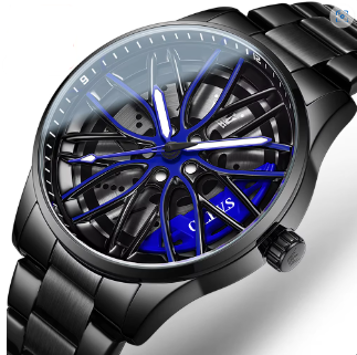 Unique Creative Design Quartz Men Watch Waterproof Reloj Car Wheel Spin Rotate 3d Hollow Steel Quartz Watch