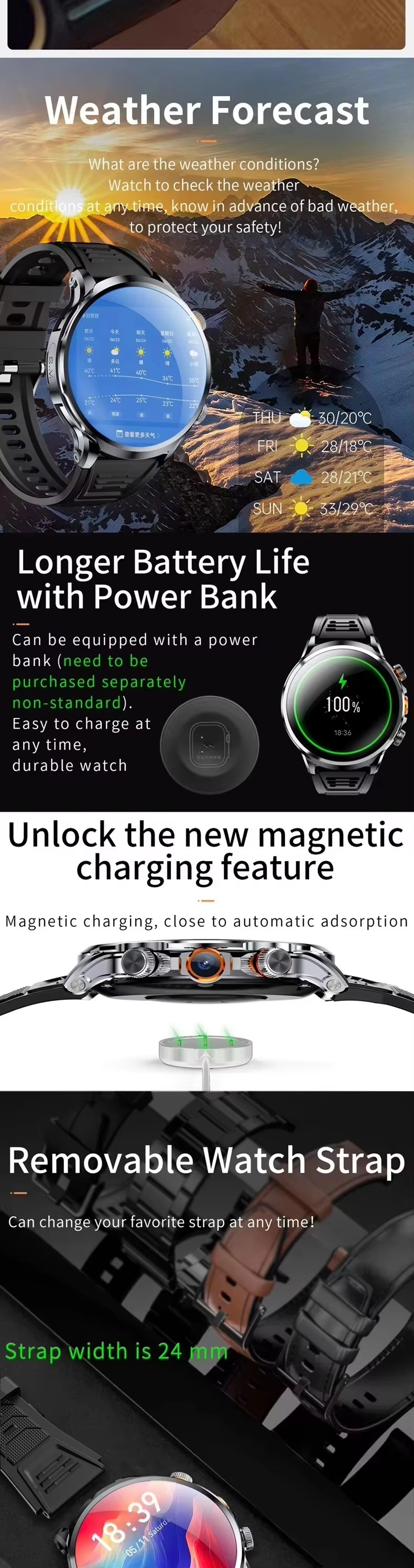 New Arrival Smart Watch GPS WIFI heart rate Fitness watches Reloj Intelligent for Men 4G Android Smartwatch