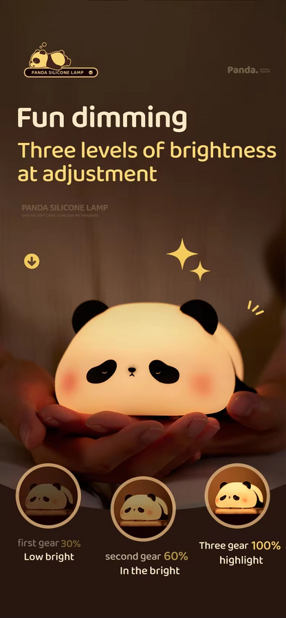 Christmas Panda Silicone Bedroom Mood Lamp Bedside Lamp Toy Cartoon With Sleeping Lamp Rechargeable Led Night Light