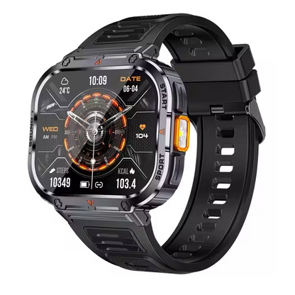 AI Assistant Smartwatch for Men Waterproof Outdoor Flashlight 400mAh Battery BT Call Health Sport Camera Android System