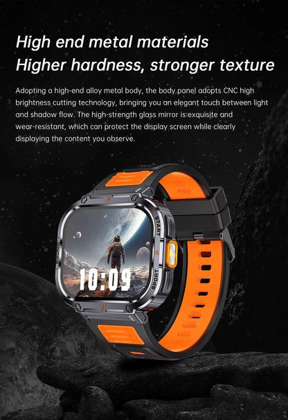 AI Assistant Smartwatch for Men Waterproof Outdoor Flashlight 400mAh Battery BT Call Health Sport Camera Android System